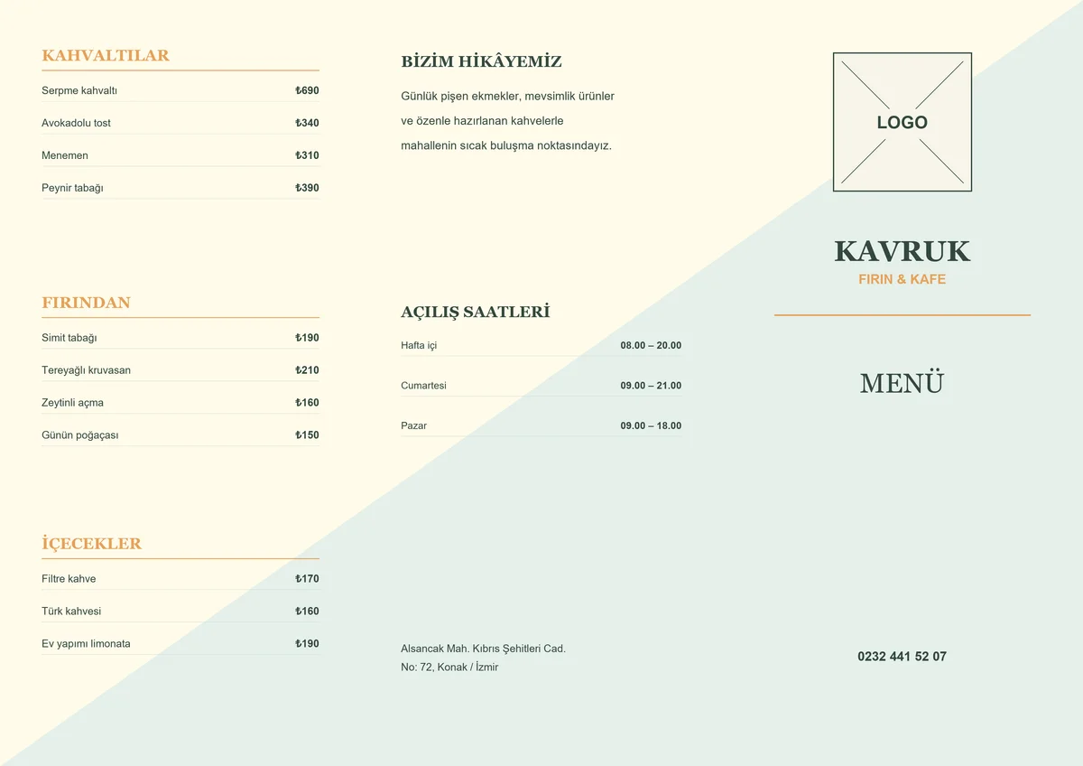 Kavruk Fırın & Kafe — ön yüz