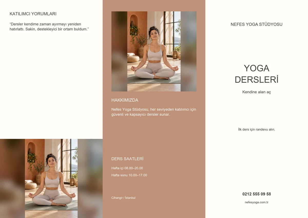 Nefes Yoga Stüdyosu — ön yüz