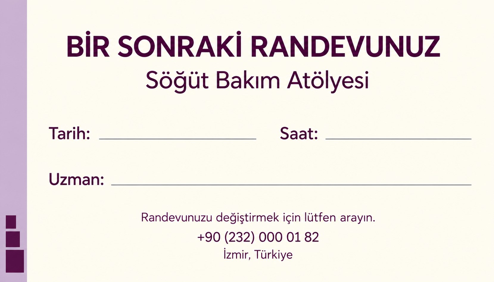 Sogut Bakim Randevu